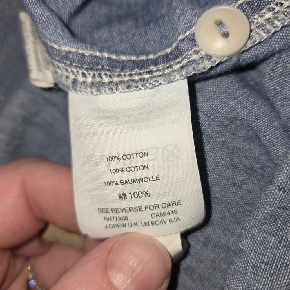 Women's Madewell 100% Cotton Light Blue Denim Shirt Size Small - Picture 6 of 10
